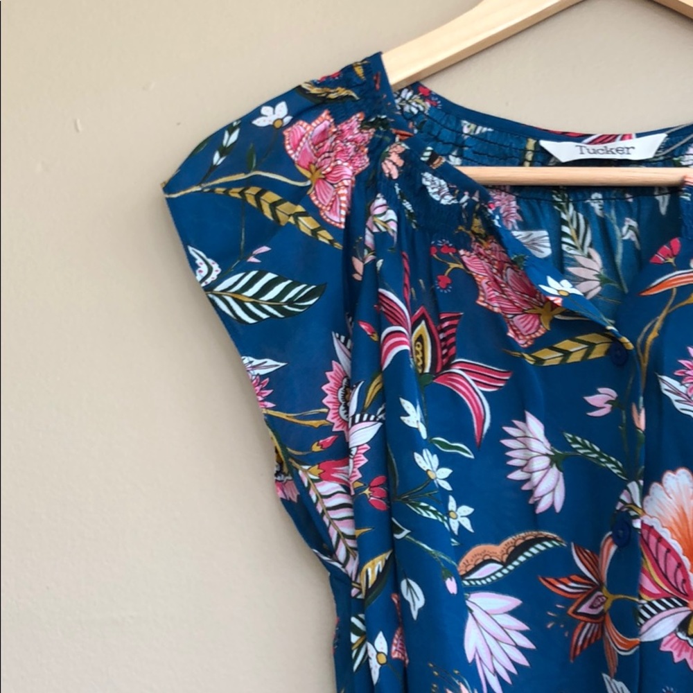 NEW • Tucker • Flutter Sleeves Midi Dress Silk - Picture 3 of 5